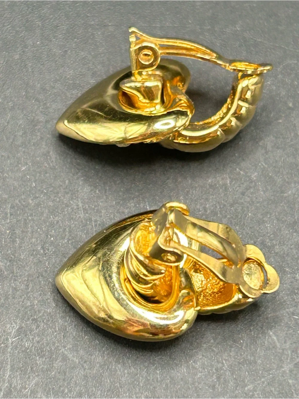 Joan Rivers Gold‎ Tone Clip On Heart Hoop Earrings with Crystal Accents